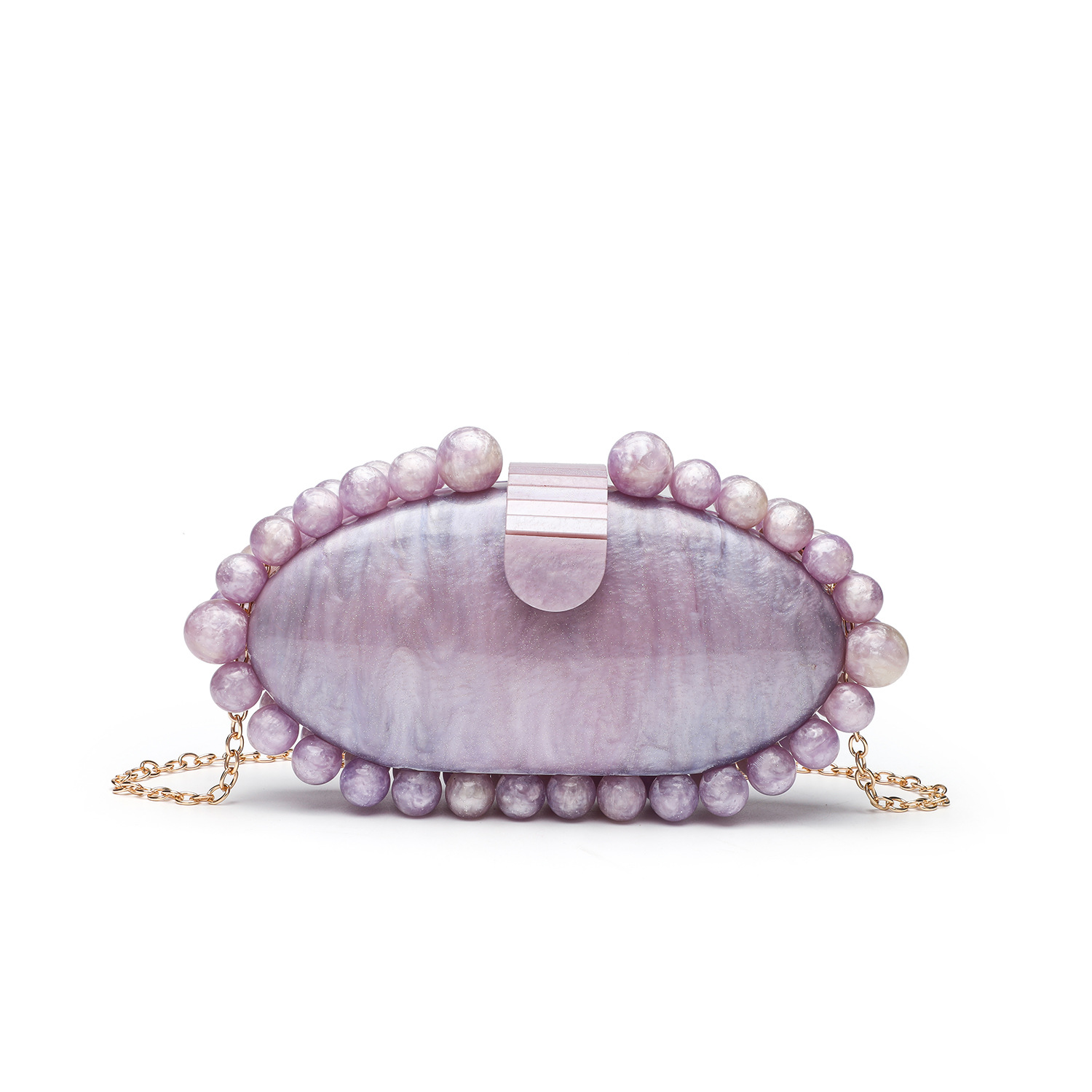 Luxury Bags White - Elegante pochette in acrilico in marmo
