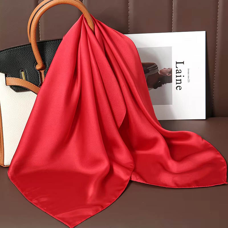 Luxury Bags China - Sciarpa quadrata di seta tinta unita