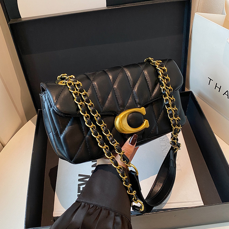 Luxury Bags Gold - Borsa a Tracolla in Pelle Trapuntata