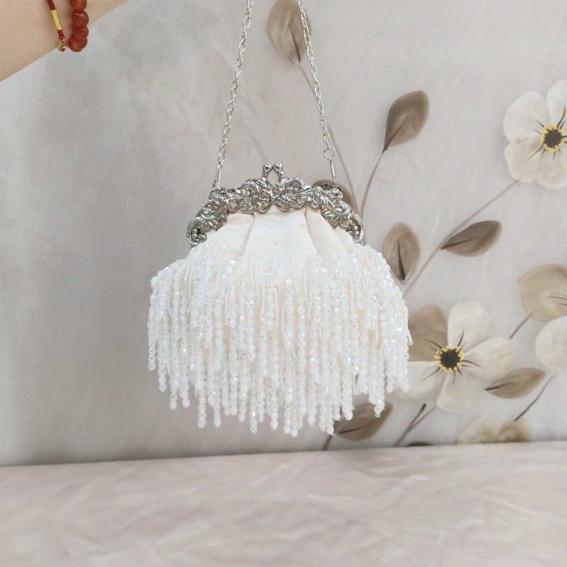 Luxury Bags White - Eleganti borse da sposa Vintage nappa