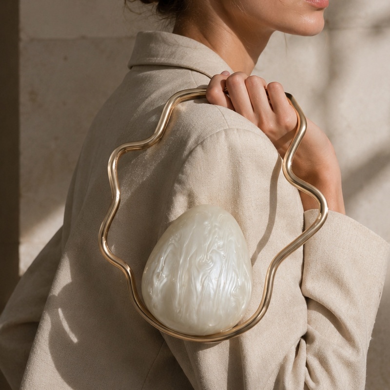 Mini Borsa a Uovo in Acrilico  - Luxury Bags Gold recensione e prezzo
