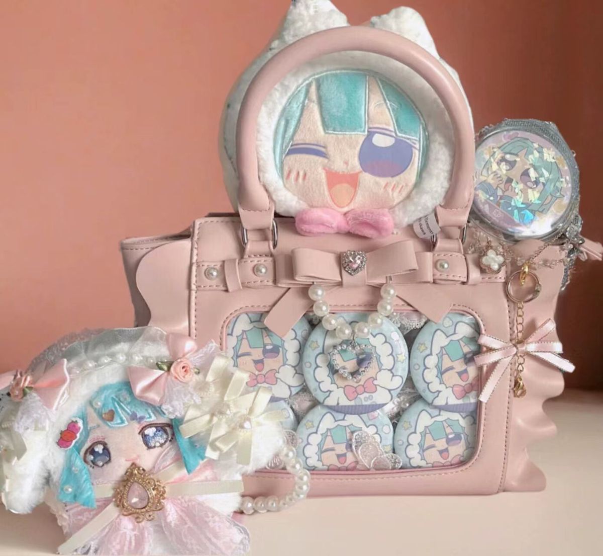 Borsa Harajuku quadrata rosa I - Accordion Wallet Zip recensione e prezzo